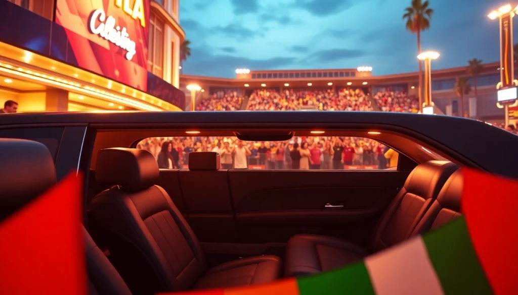 World Cup Group Transportation in a luxury limousine at the LA venue.