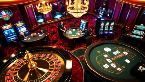 W88 players enjoying a thrilling experience at the casino tables with poker chips and roulette.