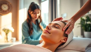 Experience the rejuvenating effects of a RejuvaGlow Facial treatment amidst a tranquil spa environment.