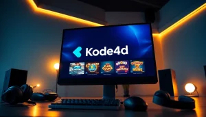 Kode4d gaming setup featuring an engaging online slot game display.