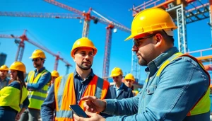 Explore diverse careers in construction with professionals showcasing teamwork on a vibrant job site.