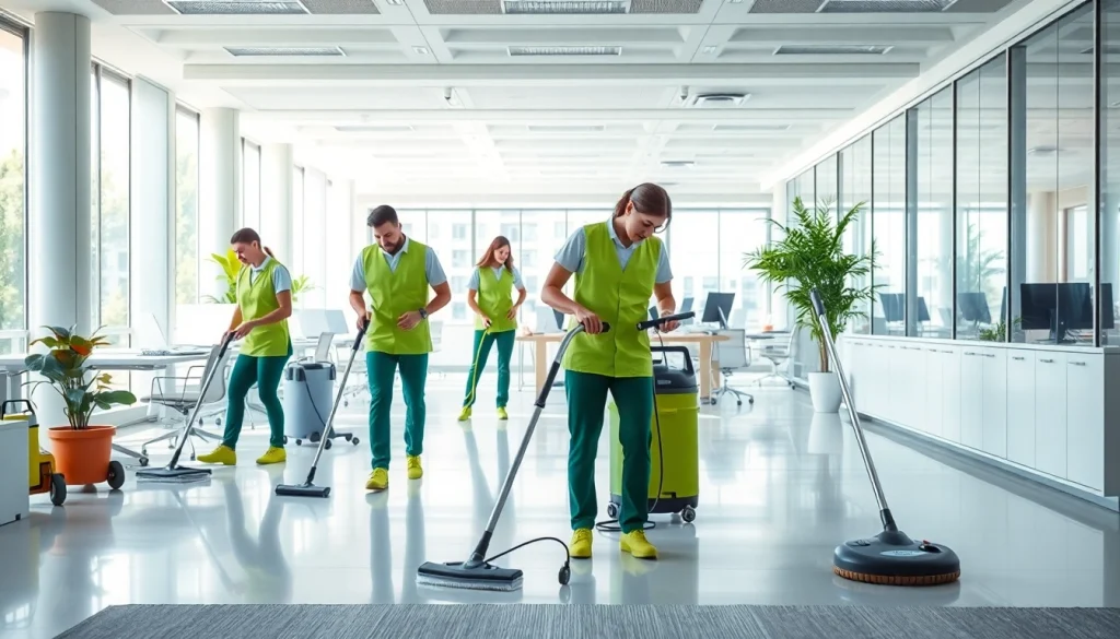 Efficient office cleaning services Dubai team ensuring a pristine workspace.