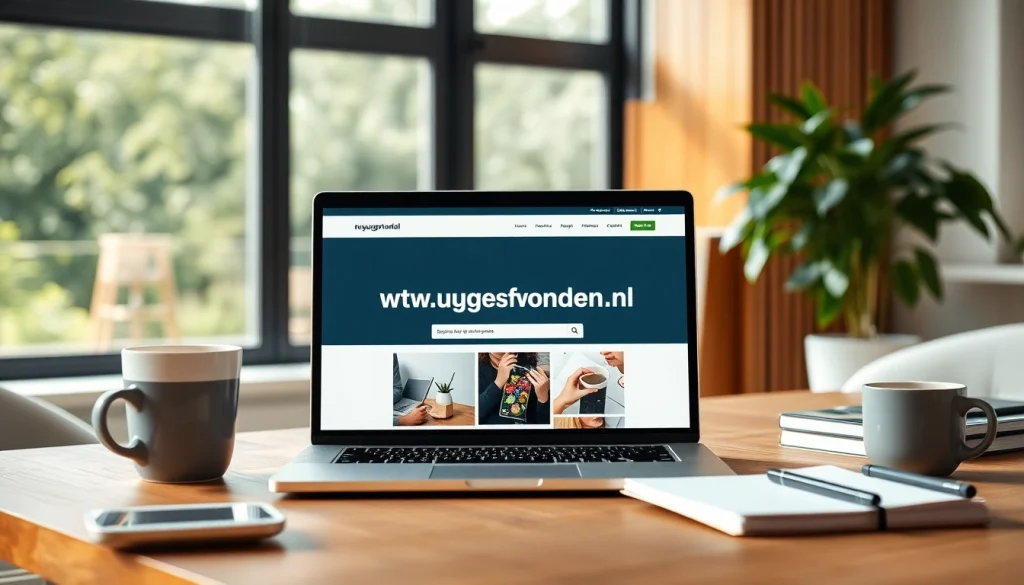 Explore tips and tricks on https://nugevonden.nl, featuring a laptop in a modern workspace.