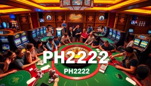 Excited players engaging in gambling activities at PH222 casino tables.