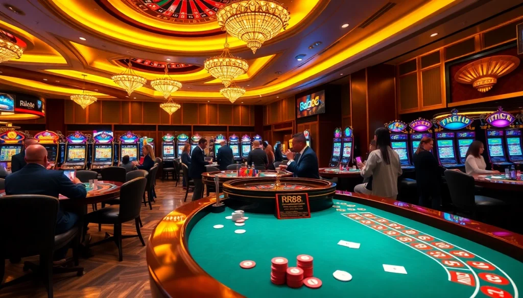Experience the exciting atmosphere at https://rr88.pizza/ with vibrant casino tables and gaming action.