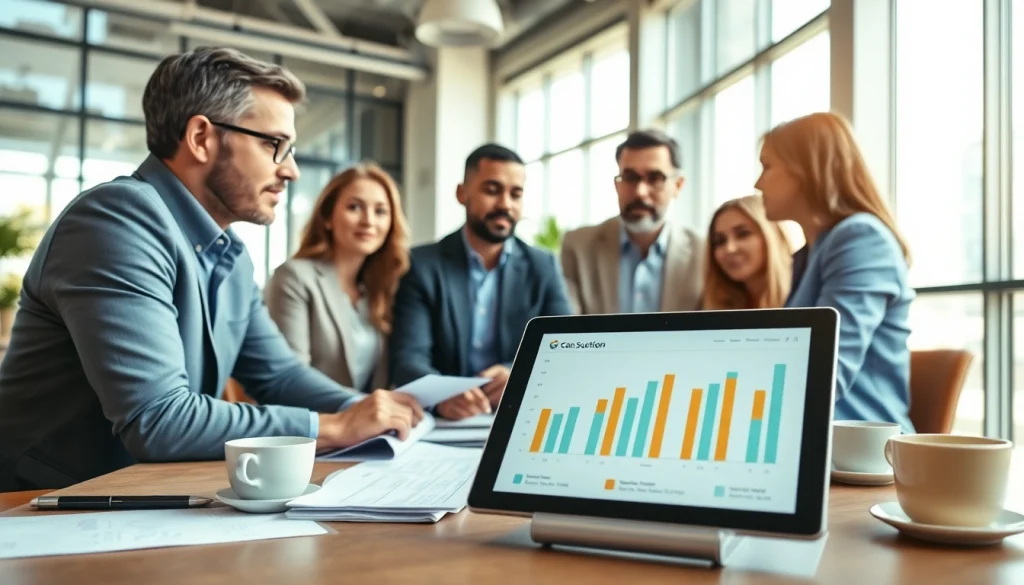 Księgowość dla spółki budowlanej podczas profesjonalnego spotkania w biurze z różnorodnym zespołem.