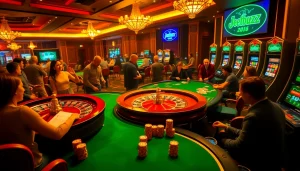 Access your Jeetbuzz লগইন with excitement at a vibrant casino filled with gaming action.