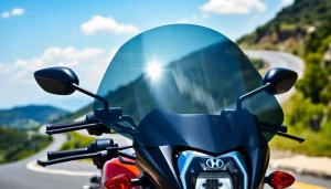 Experience ultimate riding comfort with a high-quality motorcycle windscreen that enhances visibility.