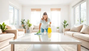Enhancing your home with a professional cleaning service, showcasing a spotless living room environment.