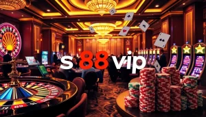 S88vip gamblers enjoying a thrilling casino experience with vibrant games and elegant ambiance.