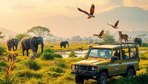 Plongée dans la nature avec des animaux sauvages qui habitent pandachi.fr illustrant l'aventure d'un safari.