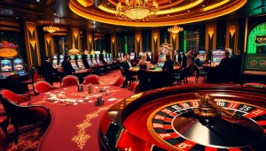Experience the luxury of gambling at https://lc88comm.com/, featuring vibrant dice, poker chips, and roulette tables.