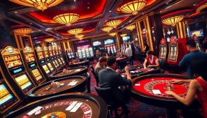Experience the thrilling casino atmosphere at HB88 with vibrant slots and intense poker action.