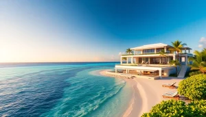 Beautiful beachfront property in Belize with luxury homes by Remax Belize, showcasing tropical paradise vibes.