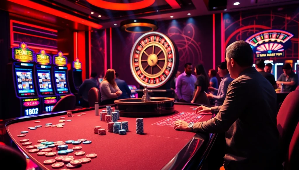 Experience thrilling casino gaming at PG66 with vibrant tables, engaging dealers, and exciting slot machines.