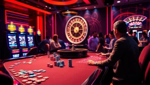 Experience thrilling casino gaming at PG66 with vibrant tables, engaging dealers, and exciting slot machines.