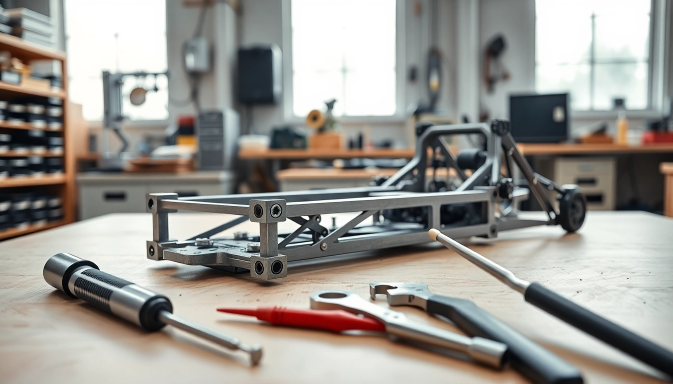 Assembling a p80 pf940v2 frame kit with tools in a workshop environment.
