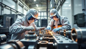 Zinc plating process in Malaysia with skilled technicians applying protective zinc coating to metal components.