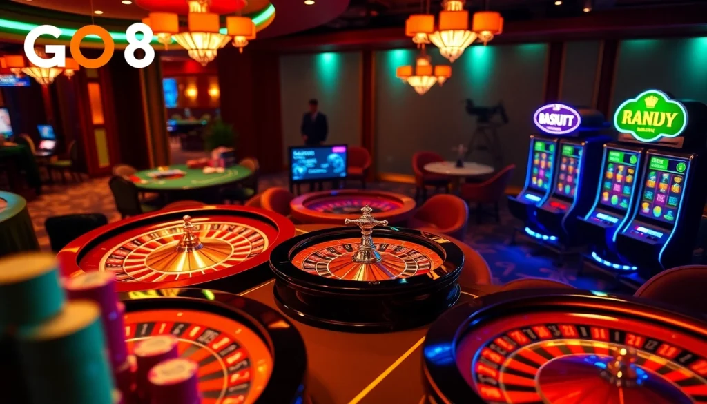 Experience excitement at the trang chính thức go8 online casino with poker, slots, and vibrant gaming tables.
