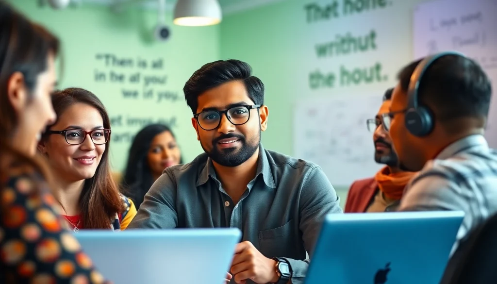 Empowering Indian entreprenure collaborating with a diverse team in a modern workspace.