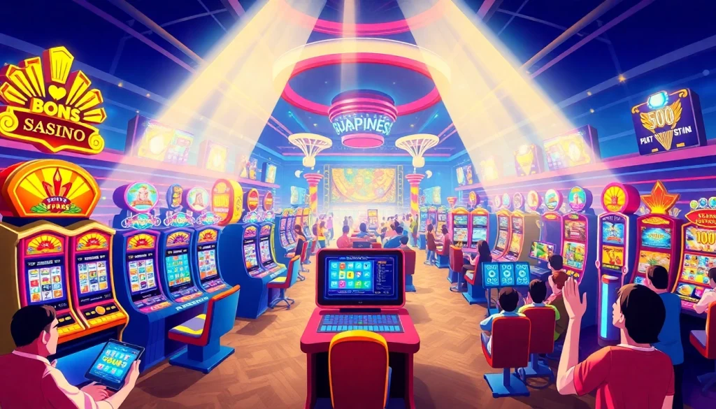 Menggambarkan petanitoto dalam suasana kasino online yang penuh warna dan grafis menarik.