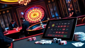 Gambling excitement at https://xx88.promo/ with vibrant casino tables and professional players placing bets.