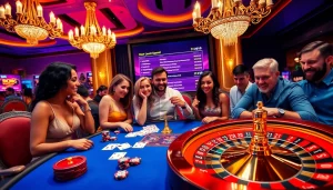Experience thrilling gameplay at S8's vibrant casino with poker chips and roulette action.
