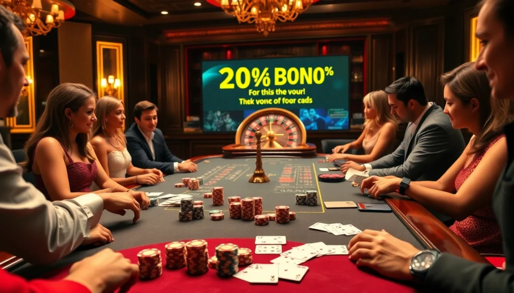 A vibrant poker game scene at https://tha-bet.pro/, showcasing high-stakes action with colorful chips and cards.