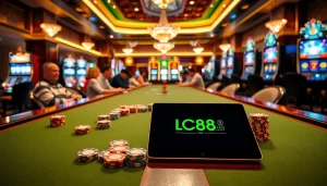 Experience luxury gaming at https://lc88comm.com/, featuring poker tables with high-stakes chips.