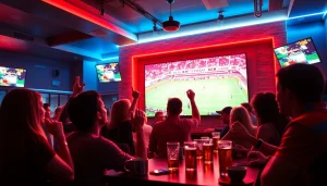 Watch Diema Sport online free in a vibrant sports bar where fans cheer for live events.