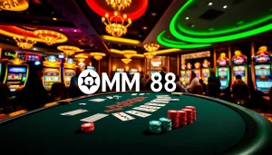 Players experiencing thrilling games at MM88 casino, showcasing vibrant tables and slots.