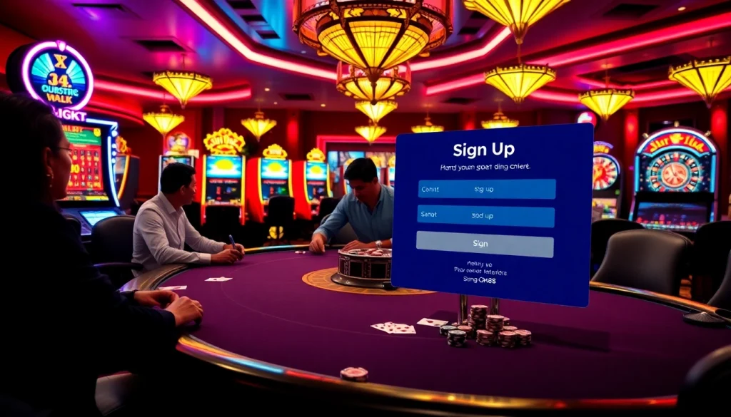 Experience the excitement of Đăng Ký QH88 at a vibrant casino setting with engaging players.