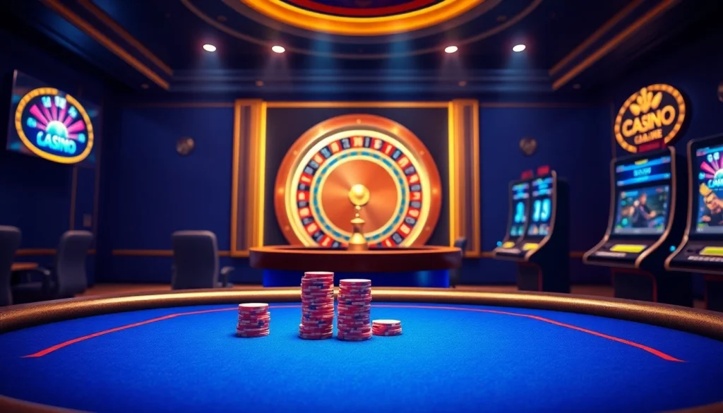 Experience thrilling gameplay at https://lu88.us.org/ with a luxurious online casino interface featuring poker tables and slot machines.