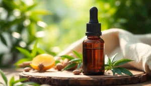 Appliquer huile cbd hollyweed sur des ingrédients naturels dans un environnement relaxant.