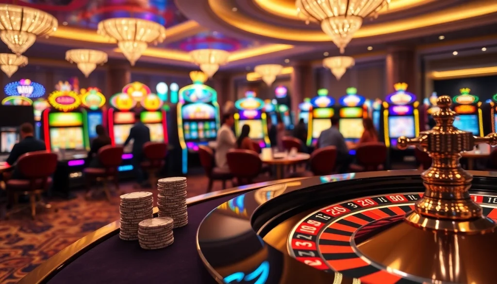 Experience excitement at PH222 with vibrant casino tables and slot machines.