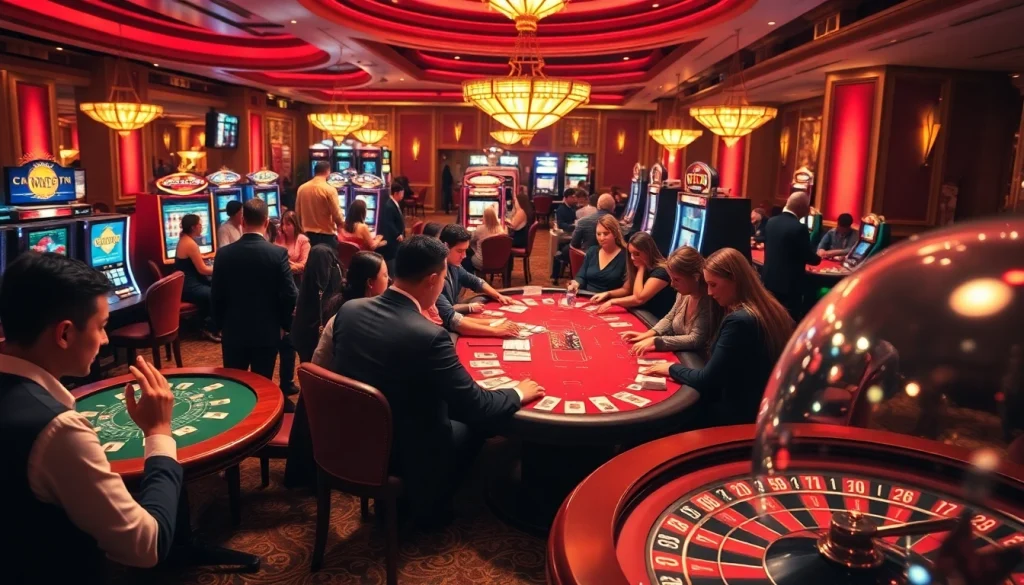 THABET casino players engaging in thrilling moments at poker tables, showcasing excitement.