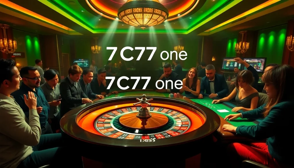 Experience thrilling gambling action at 7C77 one with engaging casino tables and players.