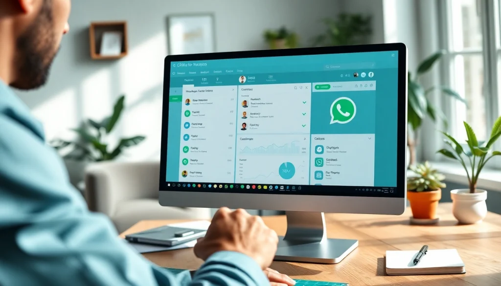 Understanding what is a CRM for WhatsApp through a professional digital marketing dashboard interface