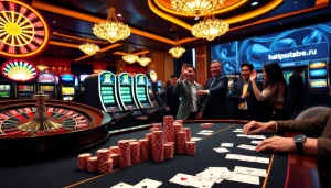 Join the excitement at https://fabet.free/ with professional gamblers at a luxurious casino table.