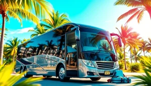 Experience premium group travel with https://miamicharterbus.com in a sleek charter bus.