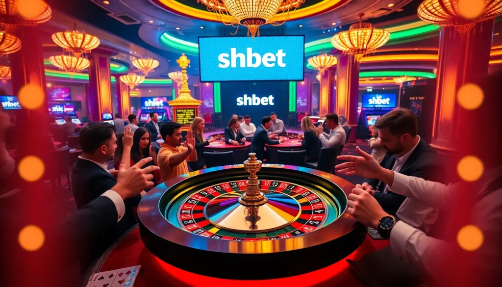 Players engaging at a vibrant shbet casino table, filled with excitement and opportunities.