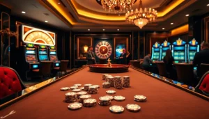 Experience the thrill of God345 at a luxurious casino table with vibrant chips and cards.