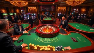 Exciting casino action at sinbet.ink, showcasing players engaged around a roulette wheel.