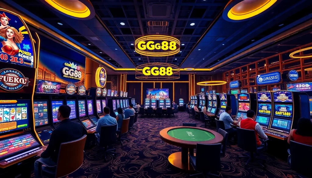 Exciting GG88 online casino scene showcasing luxury gaming and vibrant atmosphere.