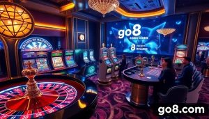 Experience high-stakes gaming with go8.com in a thrilling online casino atmosphere.