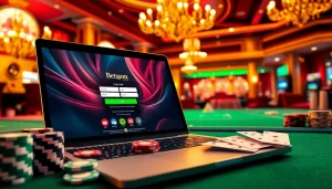 Experience the thrill of Betsson Login with an elegant online casino setup showing chips and cards.