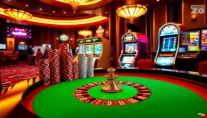 Experience the excitement of MM88 ZO with vibrant casino gaming elements and professional ambiance.
