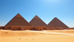 Visually striking pyramids showcasing the majestic piraminds in the Egyptian landscape.