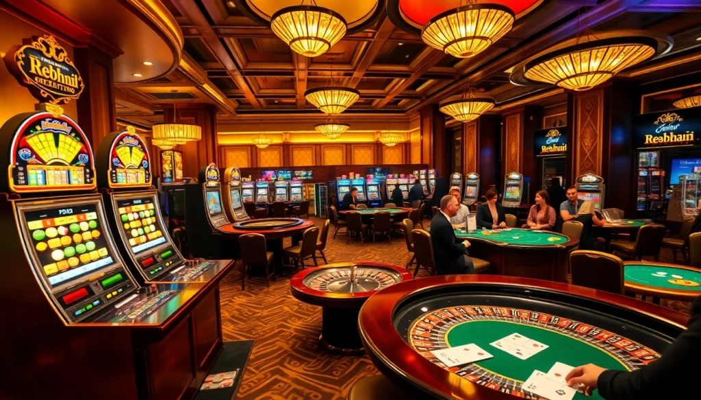 Engage in thrilling casino action, featuring rebahin-inspired gambling games with vibrant tables and slot machines.