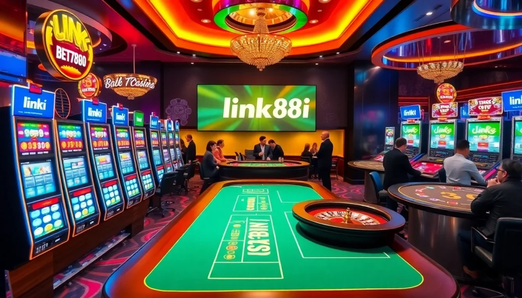 Experience vibrant casino gameplay with link 88i showcased in this lively gaming scene.